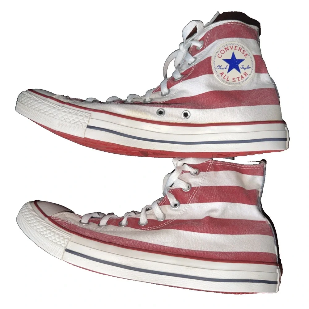 Converse American Flag Chuck Taylor High Tops Men 10 Women 12